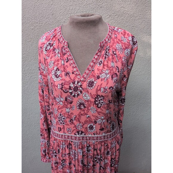 OLD NAVY Dress M Tallfloral Tiered Midi Maxi Puff Sleeve Peasant Cottagecore - Picture 3 of 9